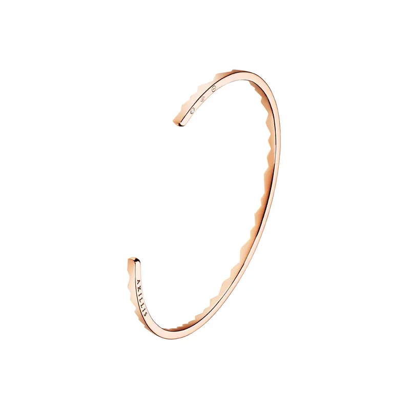 Bracelet Akillis jonc ouvert Capture Light en or rose et diamant - AKILLIS