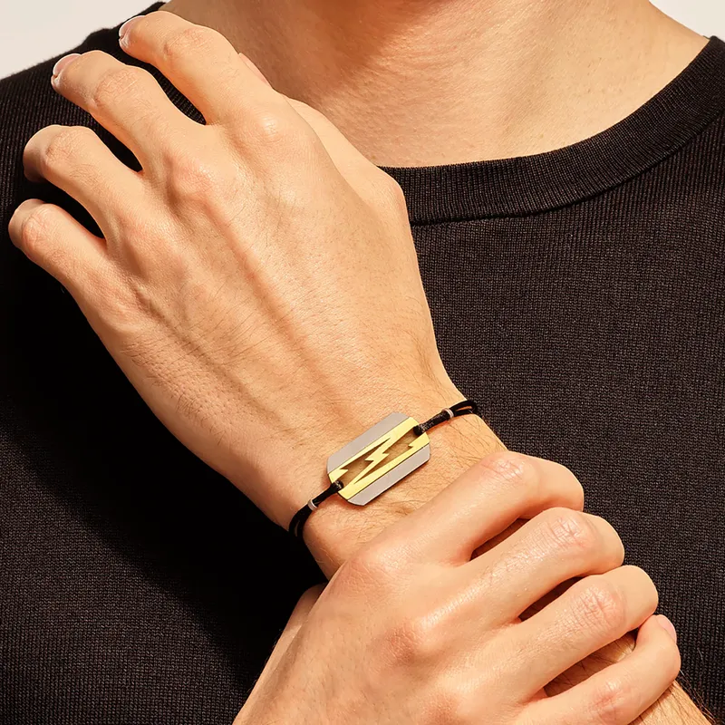 Bracelet Akillis LoveTag en titane et or jaune - AKILLIS