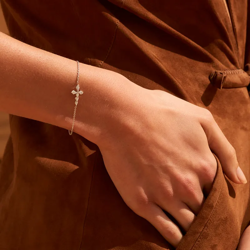 Bracelet Akillis chaîne Python, or blanc et diamants - AKILLIS