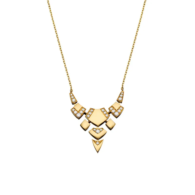 Collier Python PM or jaune et diamants - AKILLIS