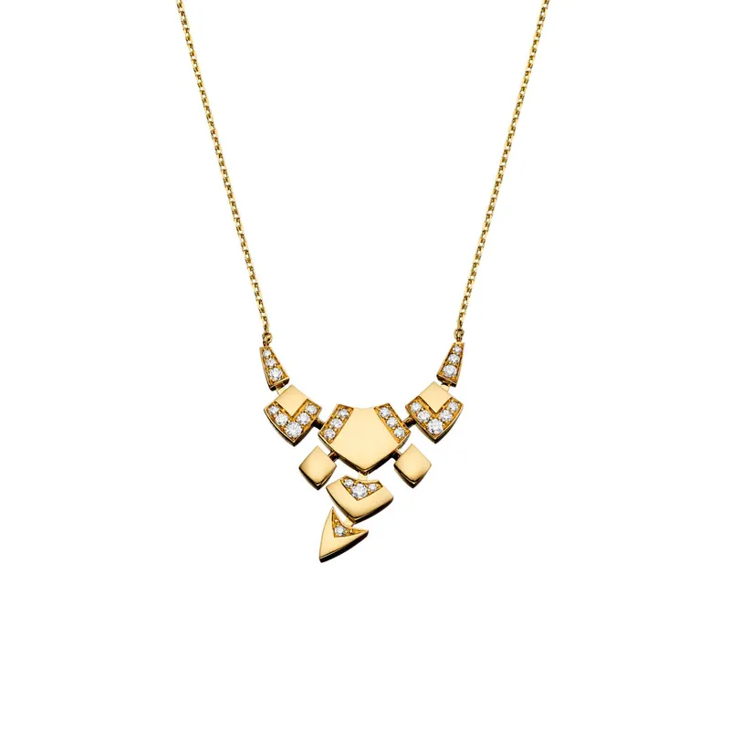 Collier Python PM or jaune et diamants - AKILLIS
