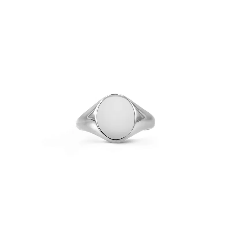 Chevalière Arthus Bertrand Ovale Or Blanc 12x10mm - ARTHUS BERTRAND