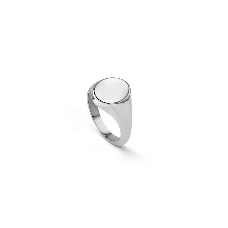 Chevalière Arthus Bertrand Ovale Or Blanc 12x10mm - ARTHUS BERTRAND