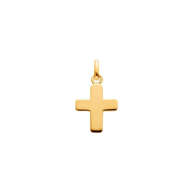 Pendentif Arthus Bertrand Croix Baby Cross F. mince or jaune poli - ARTHUS BERTRAND