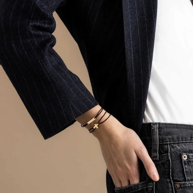 Bracelet Cordon Arthus Bertrand Baby Cross en Or Jaune - ARTHUS BERTRAND