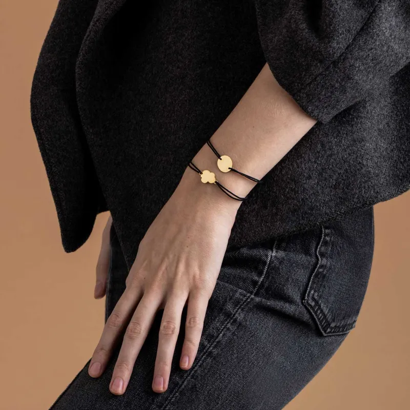 Bracelet Cordon Arthus Bertrand Gourmette Galet - ARTHUS BERTRAND