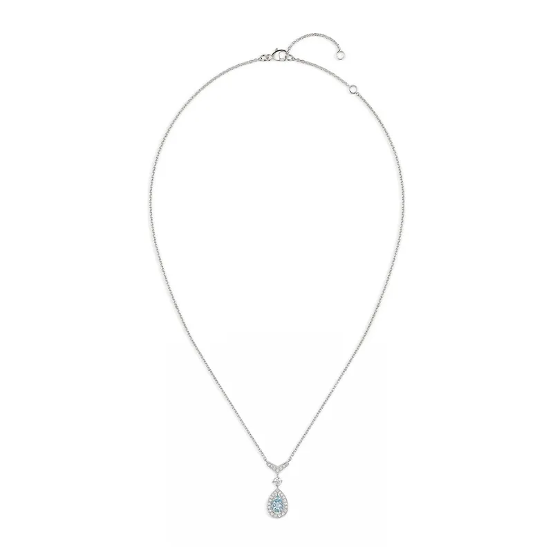 Pendentif Chaumet Joséphine Aigrette, or blanc, aigue-marine, diamants - CHAUMET