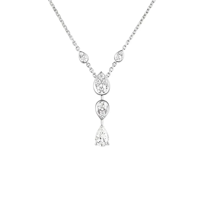 Pendentif Chaumet Josephine Ronde D'Aigrette en or blanc et diamants - CHAUMET