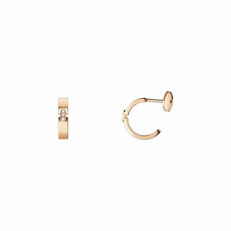 Boucles d'oreilles Chaumet Liens Evidence en or rose et diamants - CHAUMET