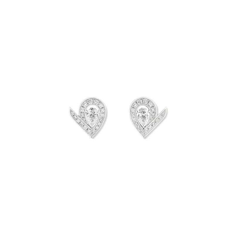 Boucles d'oreilles Chaumet Joséphine Aigrette en or blanc et diamants - CHAUMET