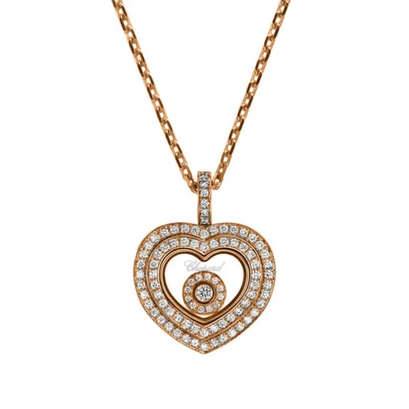 Pendentif Chopard Happy Diamonds en Or Rose et Diamants - CHOPARD