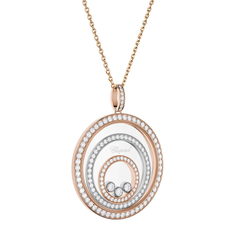 Pendentif Chopard Happy Spirit, Or Rose, Or Blanc et Diamants - CHOPARD