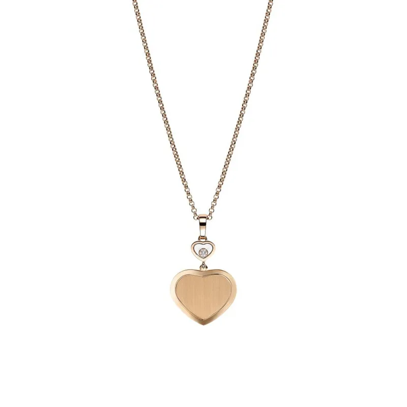 Collier Chopard Happy Hearts Golden Hearts en Or Rose et Diamants - CHOPARD