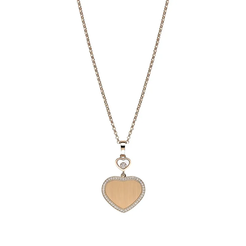 Pendentif Chopard Happy Hearts Golden Hearts en Or Rose et Diamants - CHOPARD