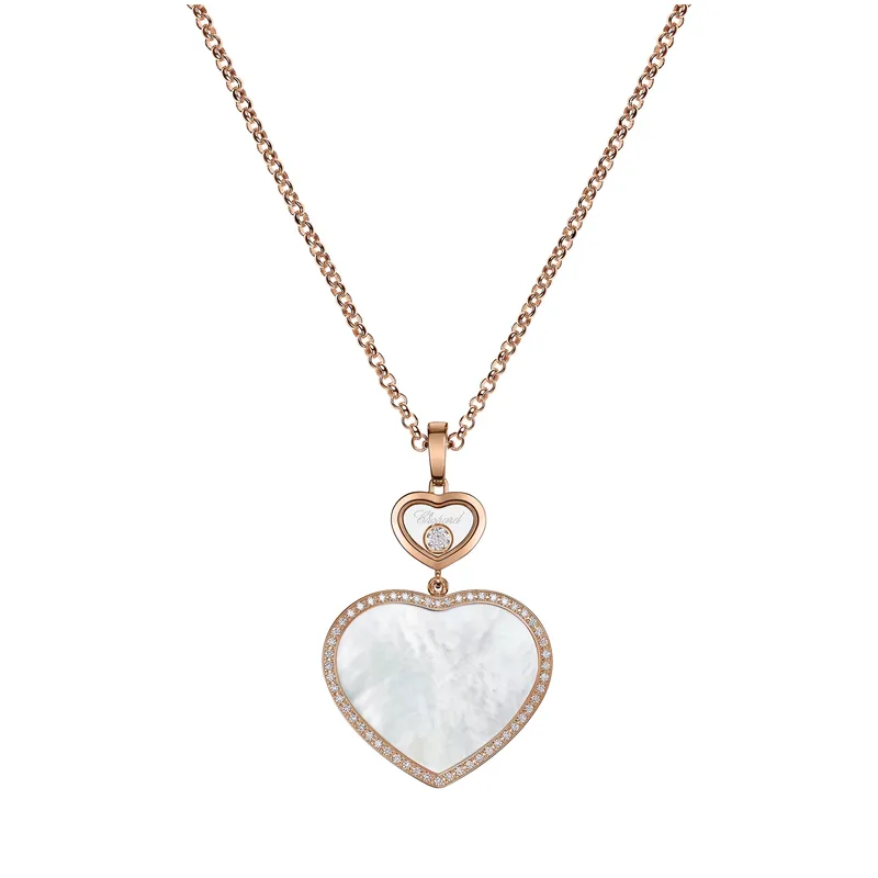 Pendentif Chopard Happy Hearts en Or rose et diamants - CHOPARD