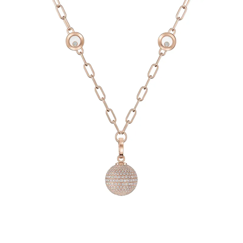 Pendentif Chopard Happy Diamonds Planet, Or Rose et Diamants - CHOPARD