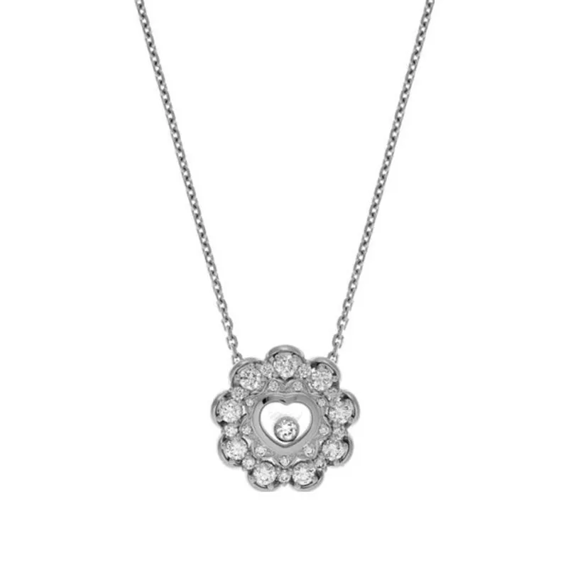 Pendentif Chopard Happy Diamonds en Or Blanc et Diamants - CHOPARD
