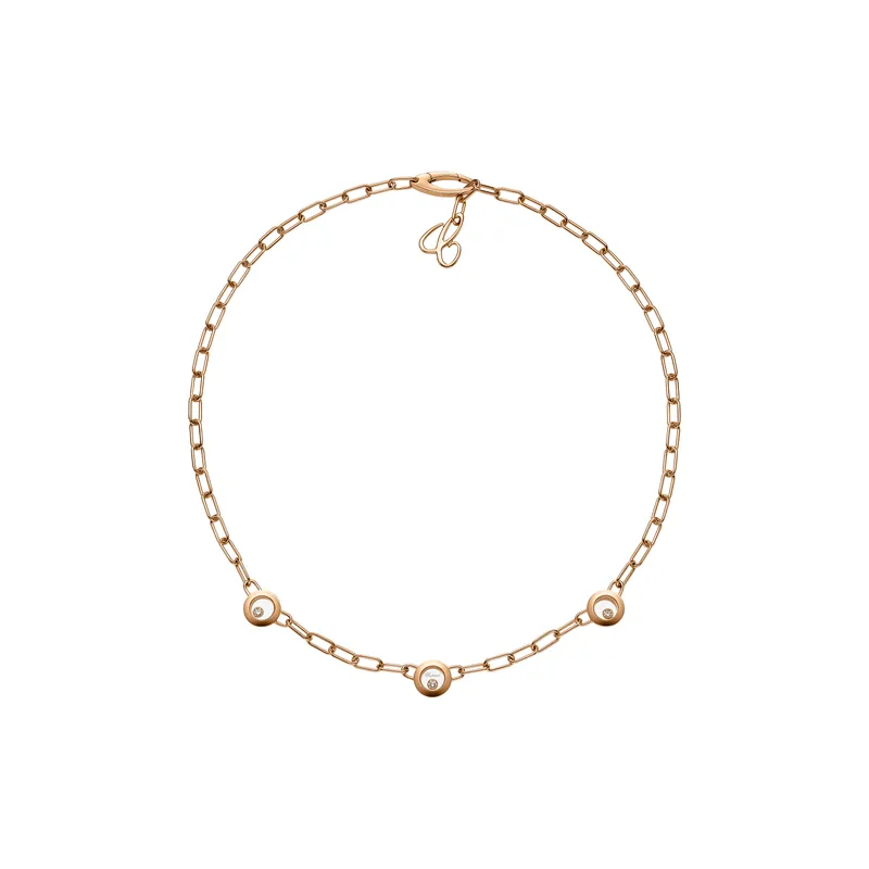 Collier Chopard Happy Diamonds Icons, or rose et diamants - CHOPARD