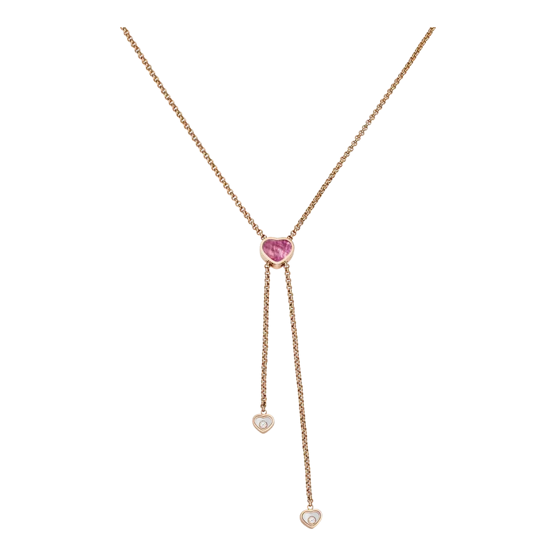 Collier Cravate Chopard Happy Hearts Or et Nacre rose - CHOPARD