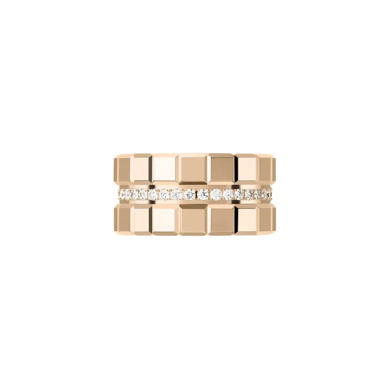 Bague Chopard Ice Cube en Or Rose et Diamants - CHOPARD