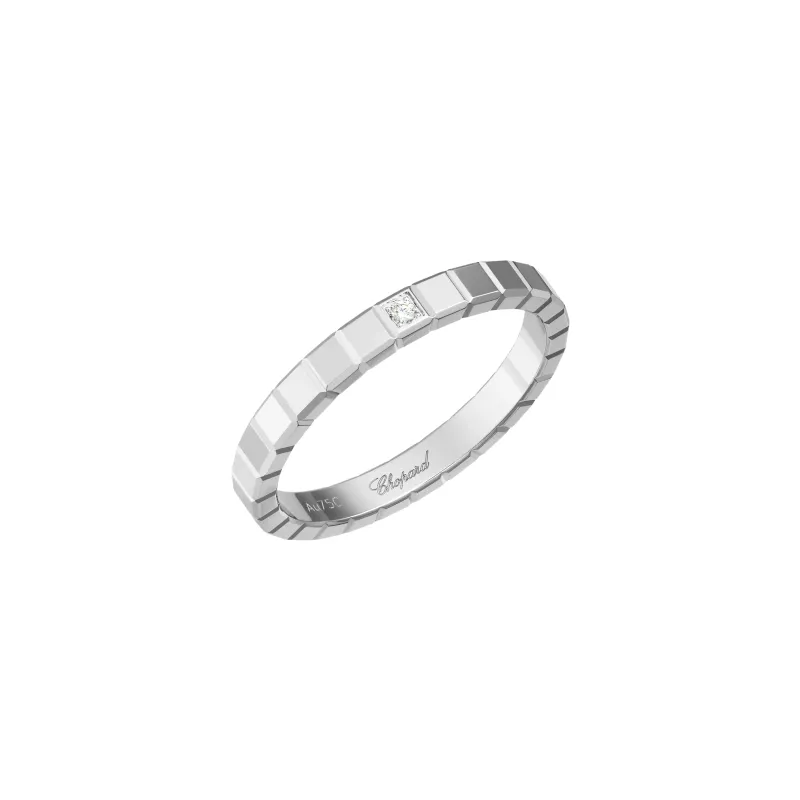 Bague Chopard Ice Cube en Or Blanc avec 1 Diamant - CHOPARD