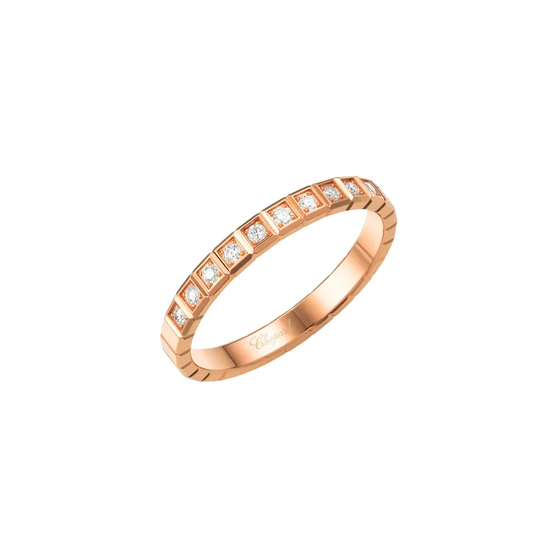 Bague Chopard Ice Cube en Or Rose avec Diamants Semi-Sertis - CHOPARD