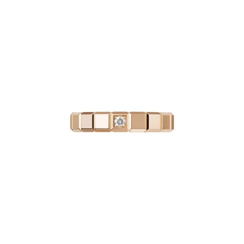 Bague Chopard Ice Cube en Or Rose avec Diamants - CHOPARD