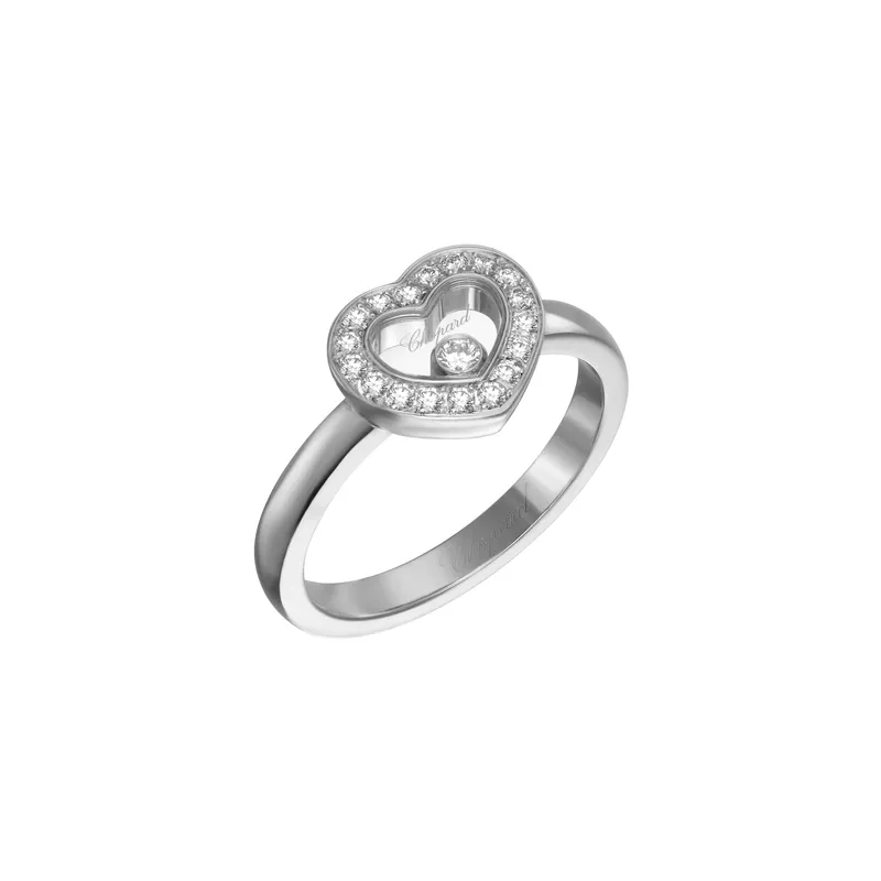 Bague Chopard Happy Diamonds Icons en Or Blanc avec Diamants - CHOPARD