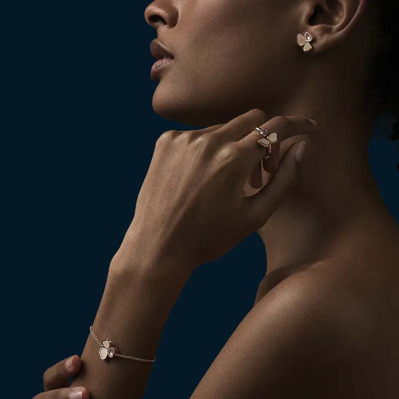Bague Chopard Happy Heart Wings or rose, diamants - CHOPARD