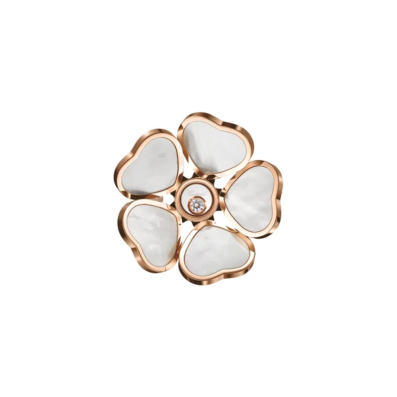 Bague Chopard Happy Hearts Flowers en Or Rose avec Nacre et Diamant - CHOPARD