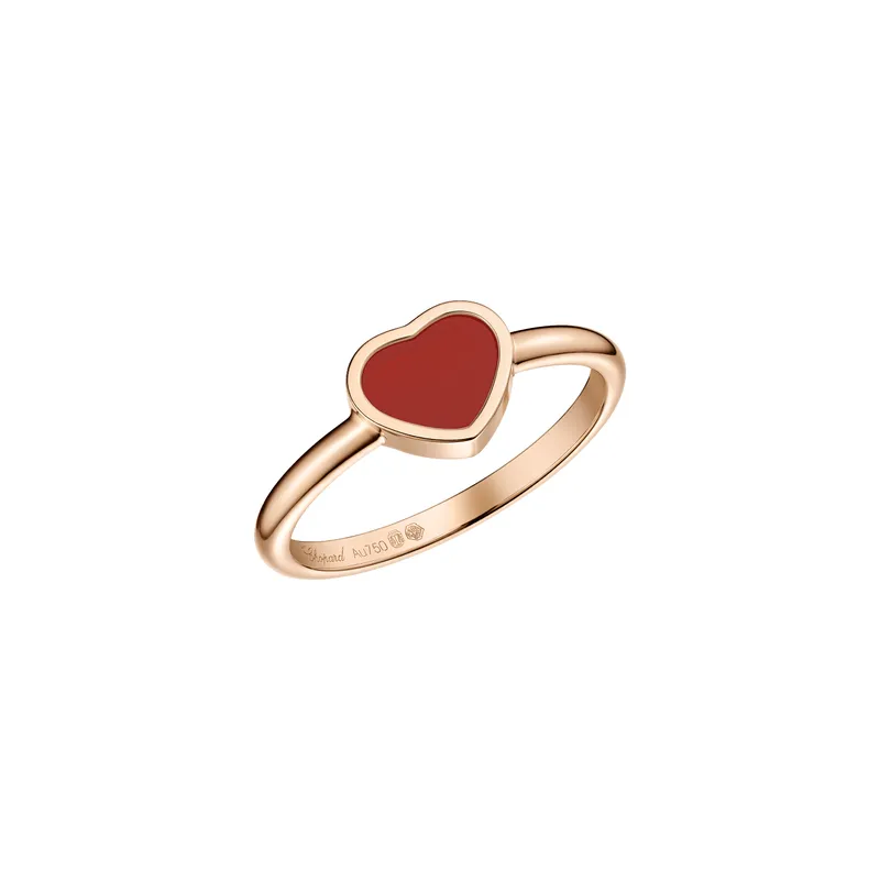 Bague Chopard My Happy Hearts en Or Rose et Cornaline - CHOPARD