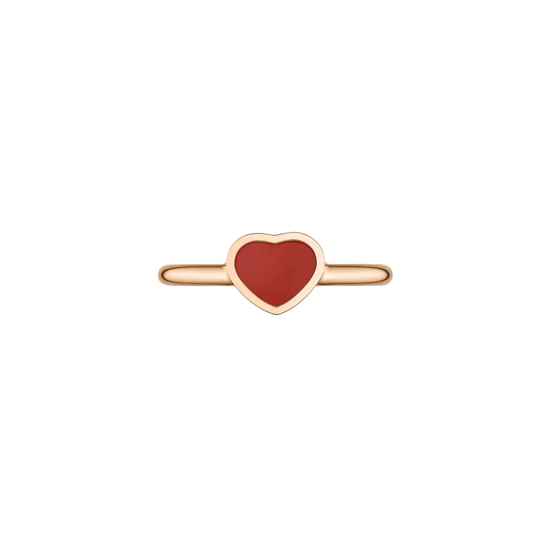 Bague Chopard My Happy Hearts en Or Rose et Cornaline - CHOPARD