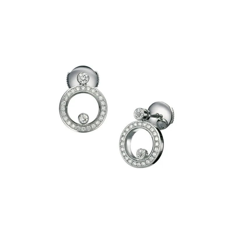 Boucles d'oreilles Chopard Happy Diamonds en Or Blanc et Diamants - CHOPARD