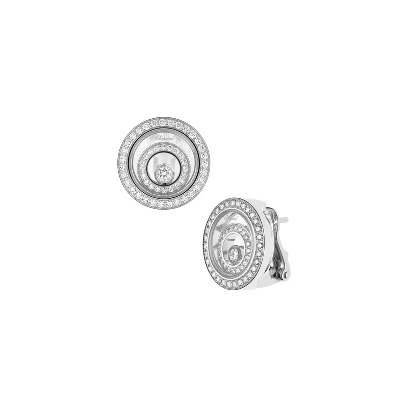 Boucles d'oreilles Chopard Happy Spirit en Or Blanc et Diamants - CHOPARD