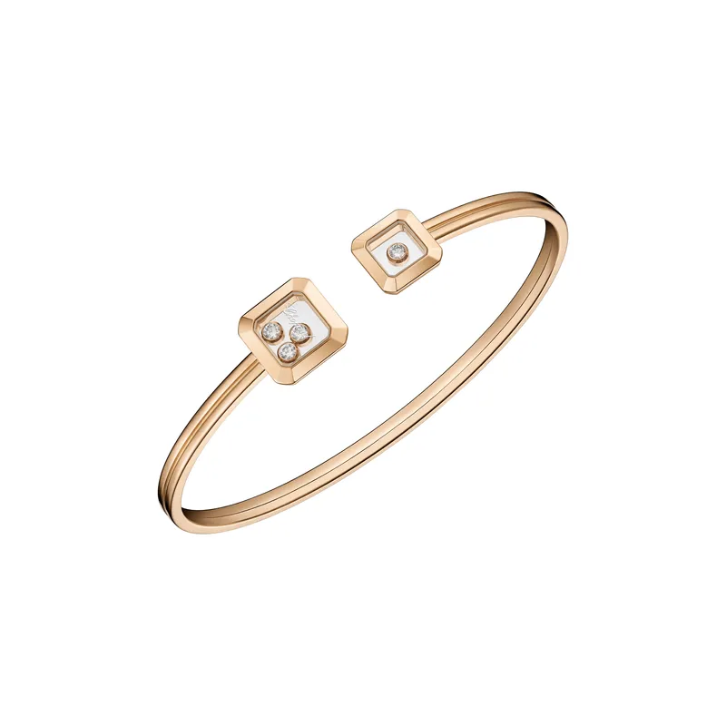 Bracelet Jonc Chopard Happy Diamonds Icons, or rose, diamants - CHOPARD