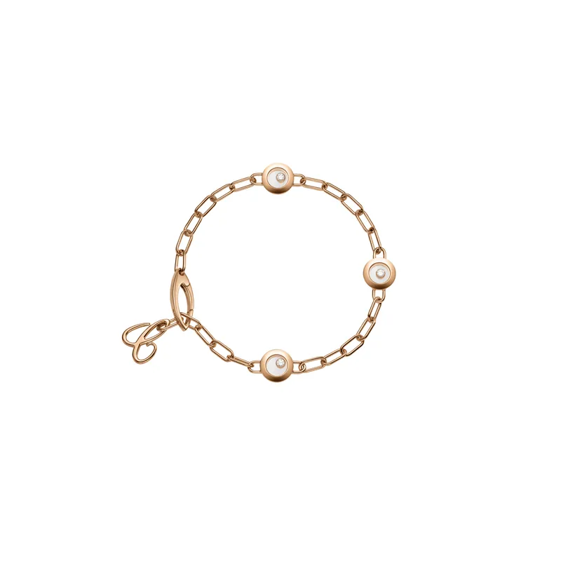 Bracelet Chopard Happy Diamonds Icons en Or Rose avec Diamants - CHOPARD