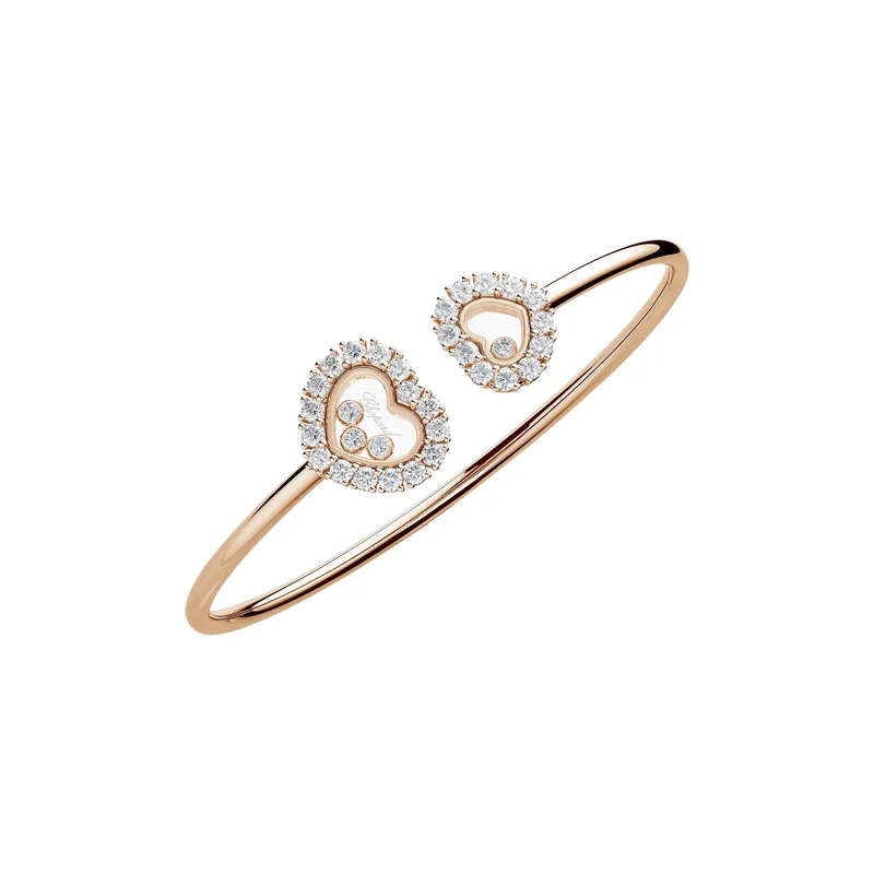 Bracelet Jonc Chopard Happy Diamonds Icons Joaillerie en Or Rose avec Diamants - CHOPARD