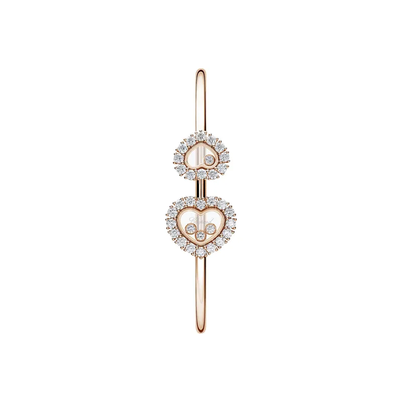Bracelet Jonc Chopard Happy Diamonds Icons Joaillerie en Or Rose avec Diamants - CHOPARD