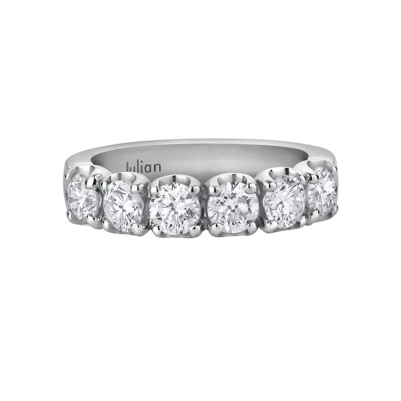 Demi Alliance CR  diamants taille brillant en platine Certificats GIA - CREATIONS JULIAN