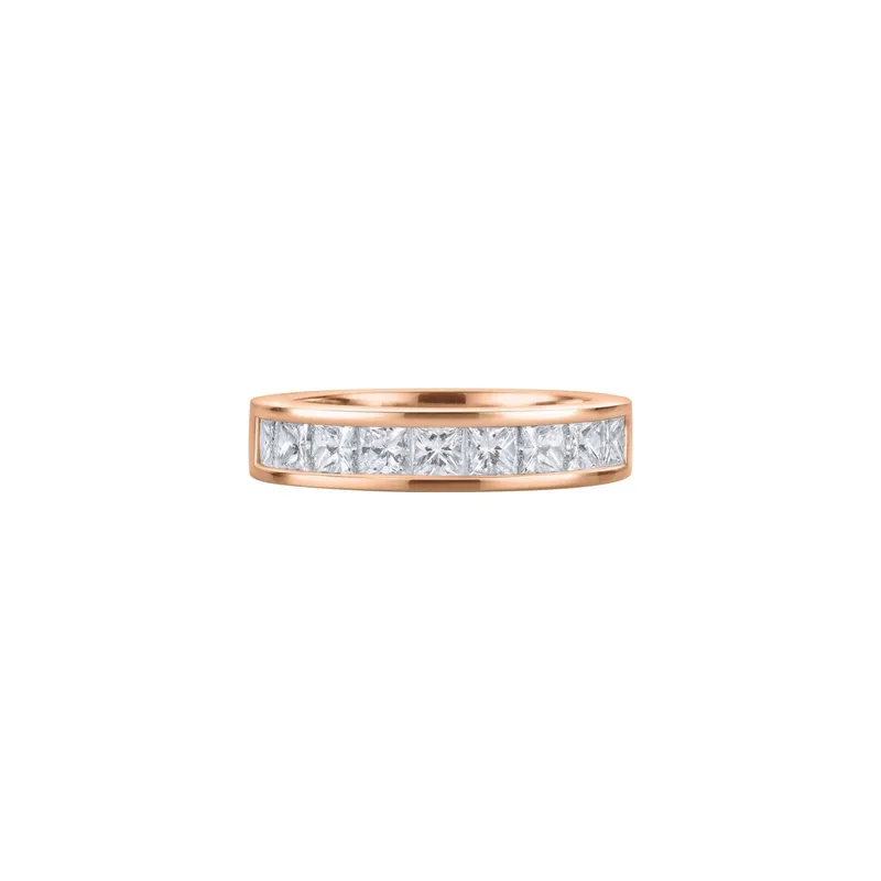 Demi Alliance en or rose et diamants blancs - CREATIONS JULIAN