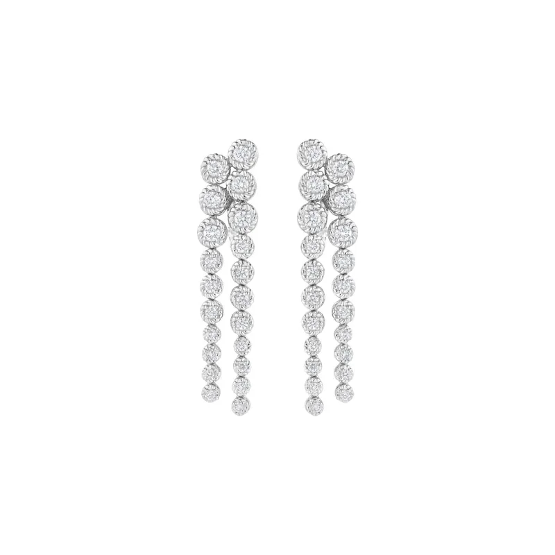 Boucles d'oreilles en or blanc et diamants blancs - CREATIONS JULIAN