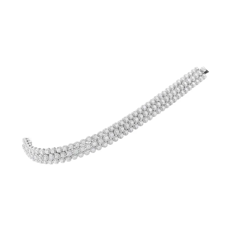 Bracelet en or blanc et diamants blancs, taille 17.5 - CREATIONS JULIAN