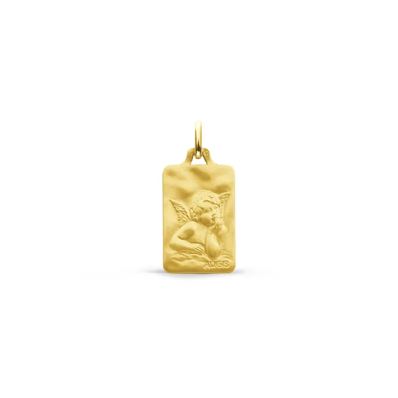 Médaille Ange Raphaël Pensif Rectangle - CREATIONS JULIAN