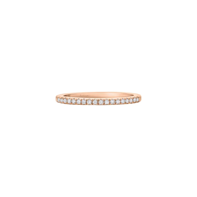 Demi Alliance en or rose et diamants blancs - CREATIONS JULIAN