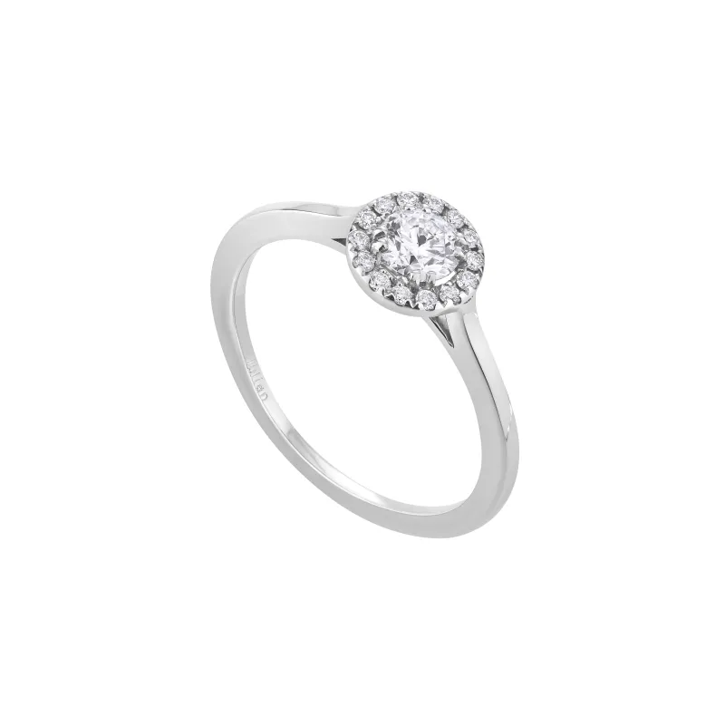 Solitaire taille brillant en or blanc palladié et diamant blanc - CREATIONS JULIAN