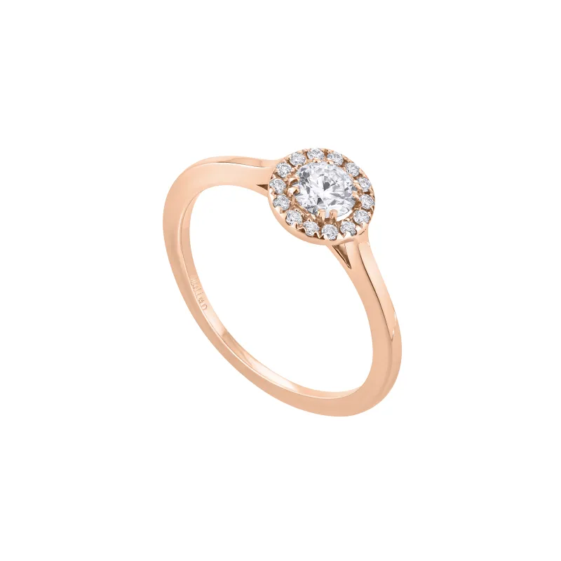 Solitaire taille brillant en or rose et diamant - CREATIONS JULIAN
