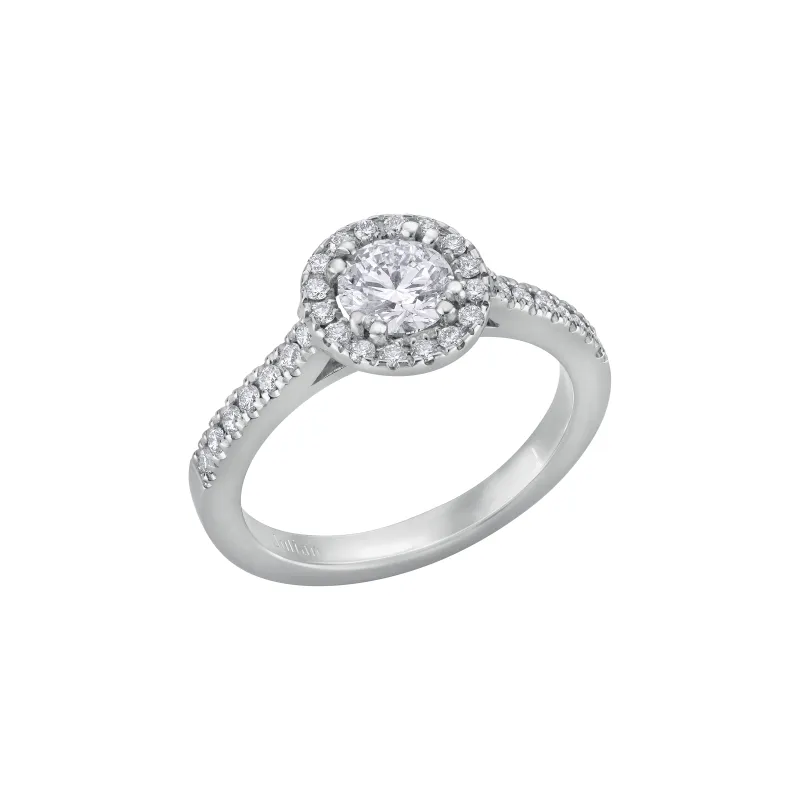 Bague Solitaire en or blanc palladié, diamant blanc et diamants blancs - Certificat GIA - CREATIONS JULIAN