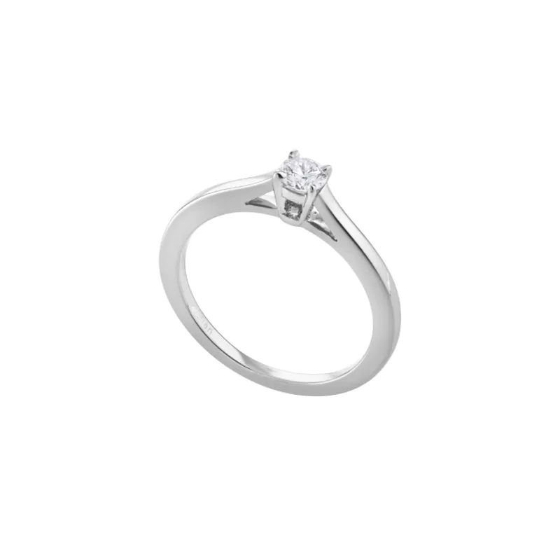Bague Solitaire en or blanc palladié et diamant blanc - CREATIONS JULIAN