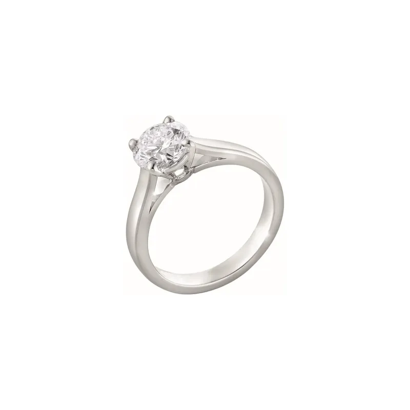 Bague Solitaire en or blanc palladié et diamant blanc - Certificat GIA - CREATIONS JULIAN