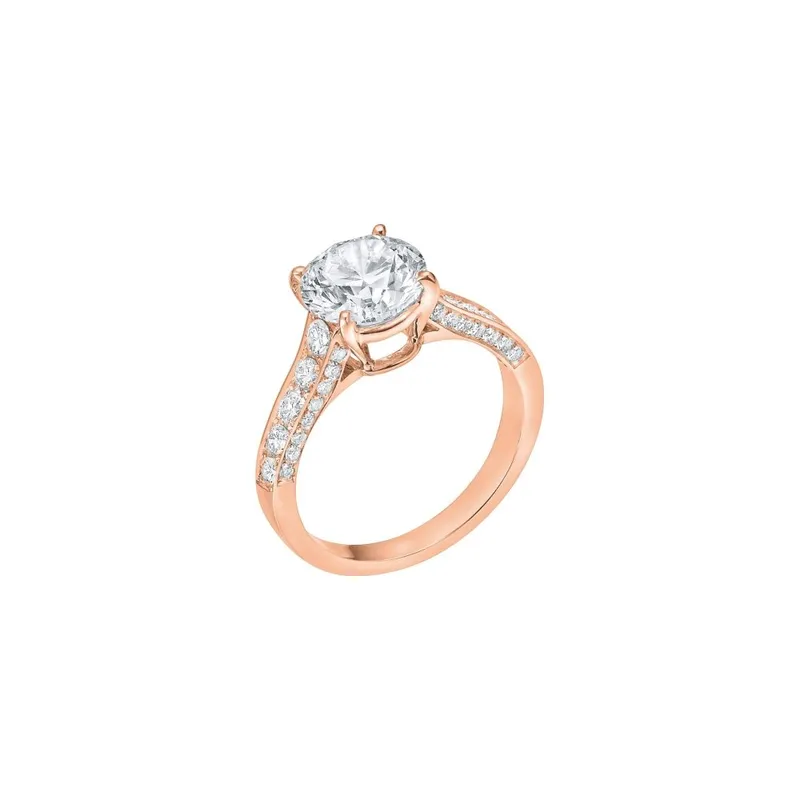 Solitaire en or rose et diamant blanc  Certificat GIA - CREATIONS JULIAN